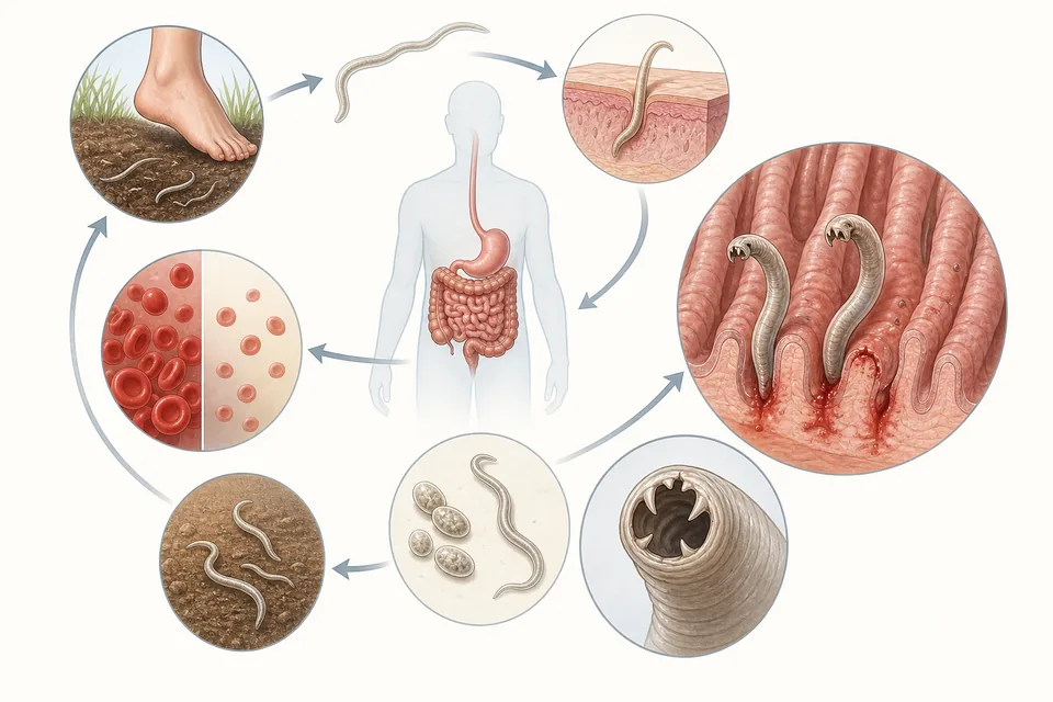 Bányászaszály (horogféreg fertőzés - Ancylostoma) tünetei, okai, jelei, megelőzése, kezelése, gyógyítása