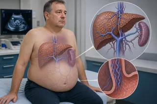 Májhoz vezető vénákban fennálló emelkedett vérnyomás