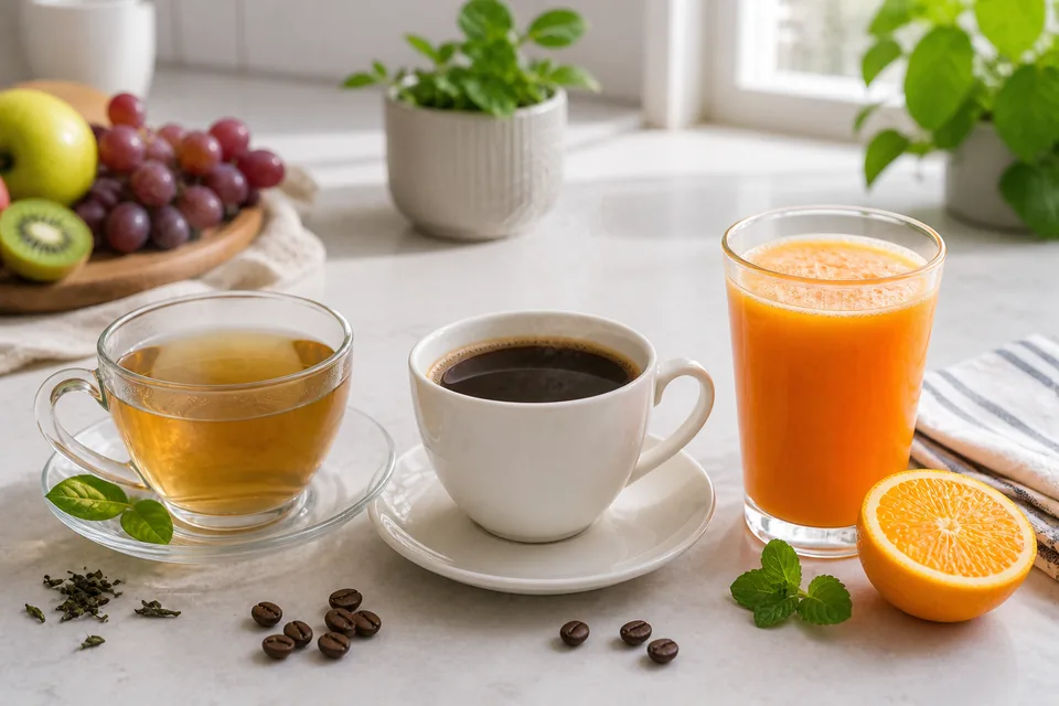 Mikor igyunk teát, mikor kávét és mikor juice-okat?